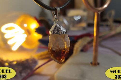 ENERJİ ÇALIŞILMIŞ SİTRİN KOLYE